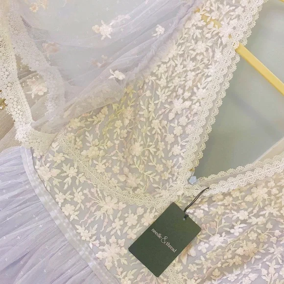 Needle & Thread Dress Pale Blue Bouquet Bodice Ankle Gown Tulle Plus Size US14 - Picture 5 of 6